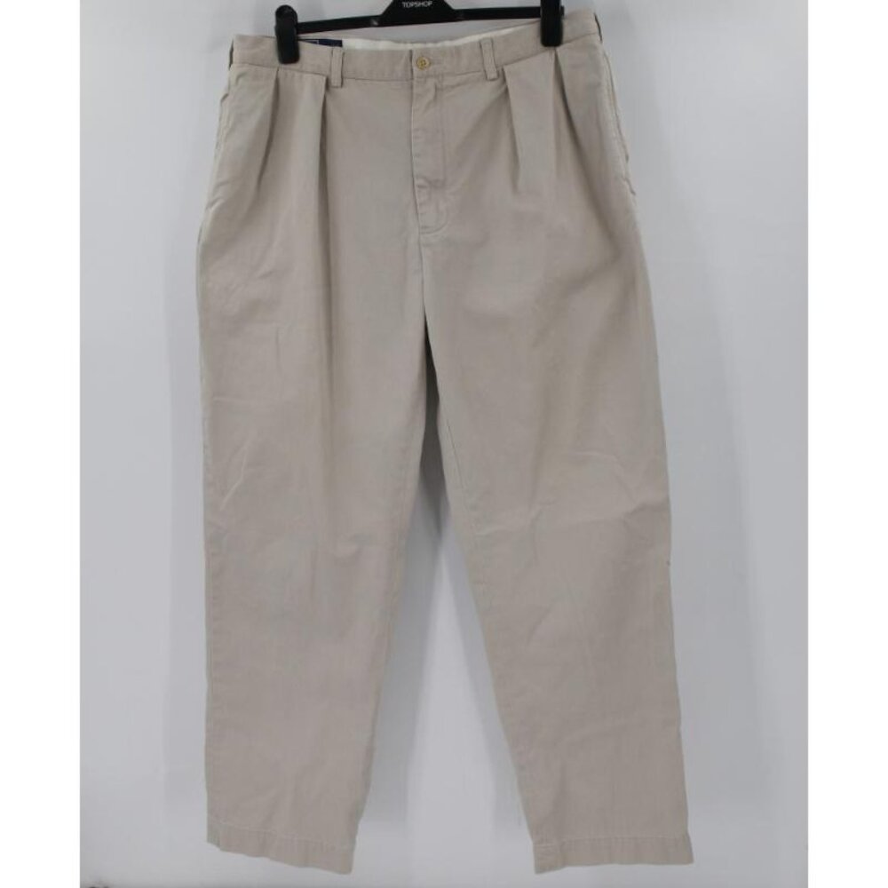 Y2K Polo ralph Lauren pants men's 38 L32 Andrew pleated beige cotton pockets
